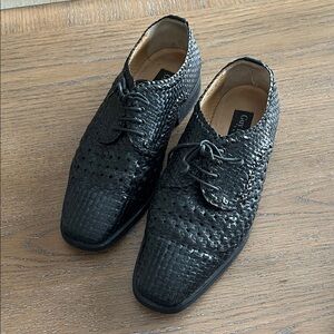 Guy Laroche Black Leather Lace Up Derby Shoes Size 7